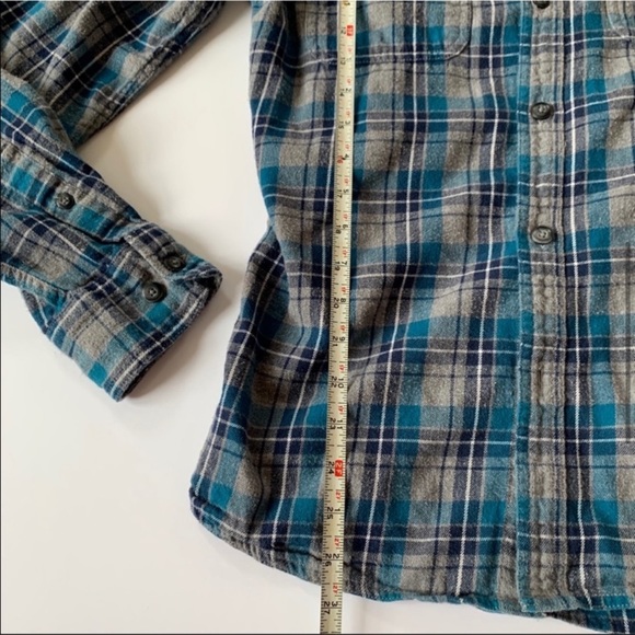 Vintage Awesome Fit Blue Plaid Flannel shirt button down - Picture 6 of 7